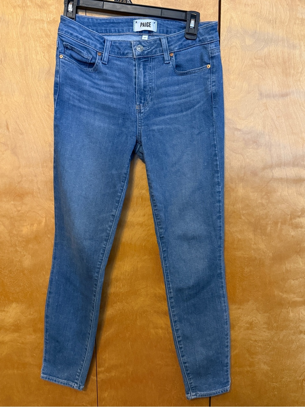 PAIGE Medium Wash High-Rise Skinny Jeans size 27
